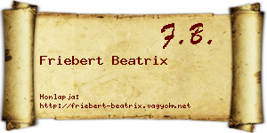 Friebert Beatrix névjegykártya